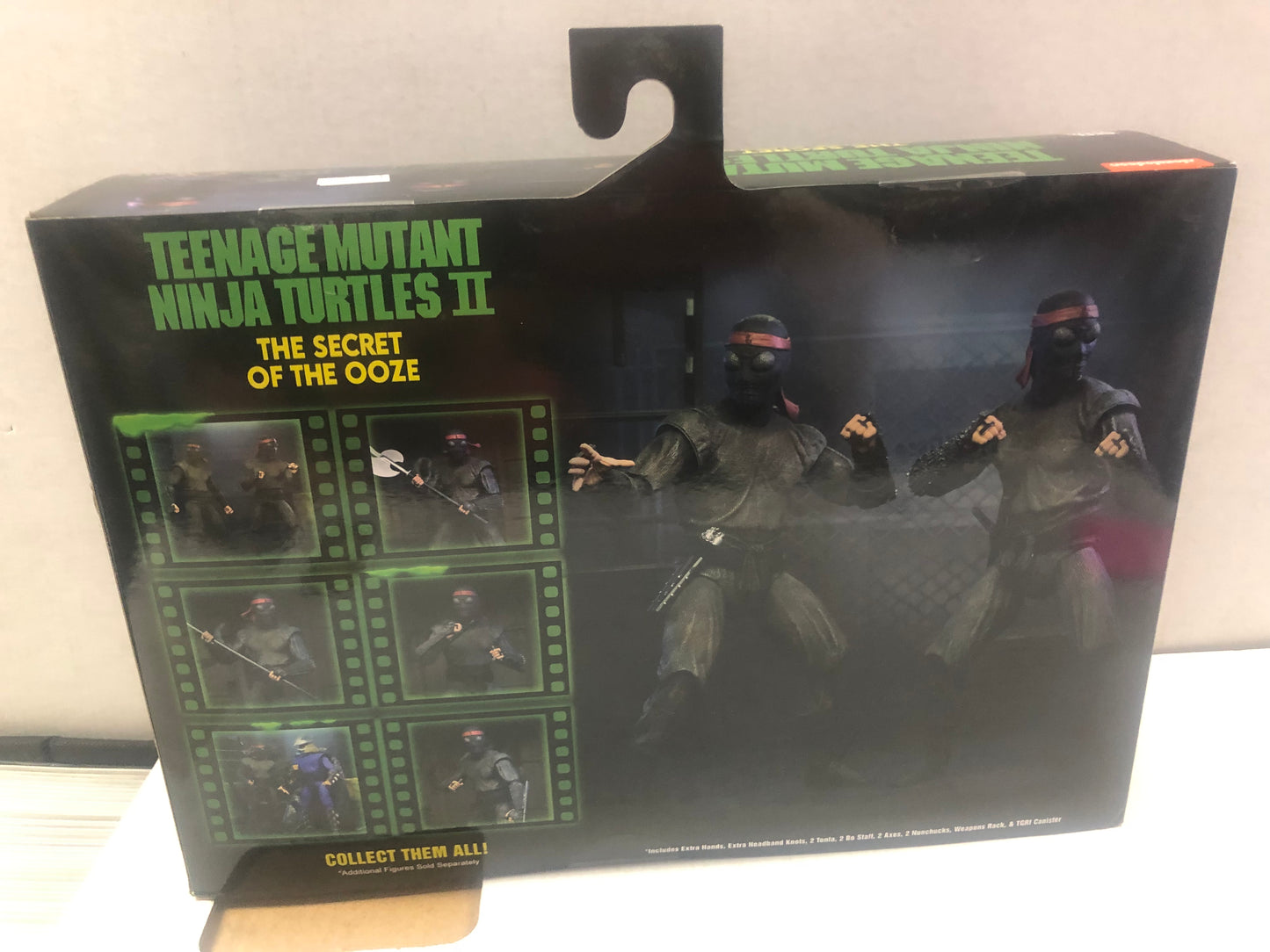 NECA TEENAGE MUTANT NINJA TURTLES II THE SECRET OF THE OOZE FOOT SOLDIERS WITH WEAPONS RACK