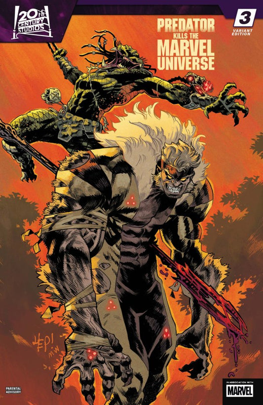 MARVEL COMICS PREDATOR KILLS THE MARVEL UNIVERSE #3 SABERTOOTH VARIANT