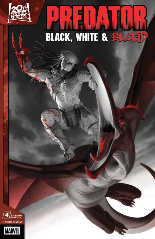MARVEL COMICS PREDATOR BLACK, WHITE, & BLOOD #4 VARIANT