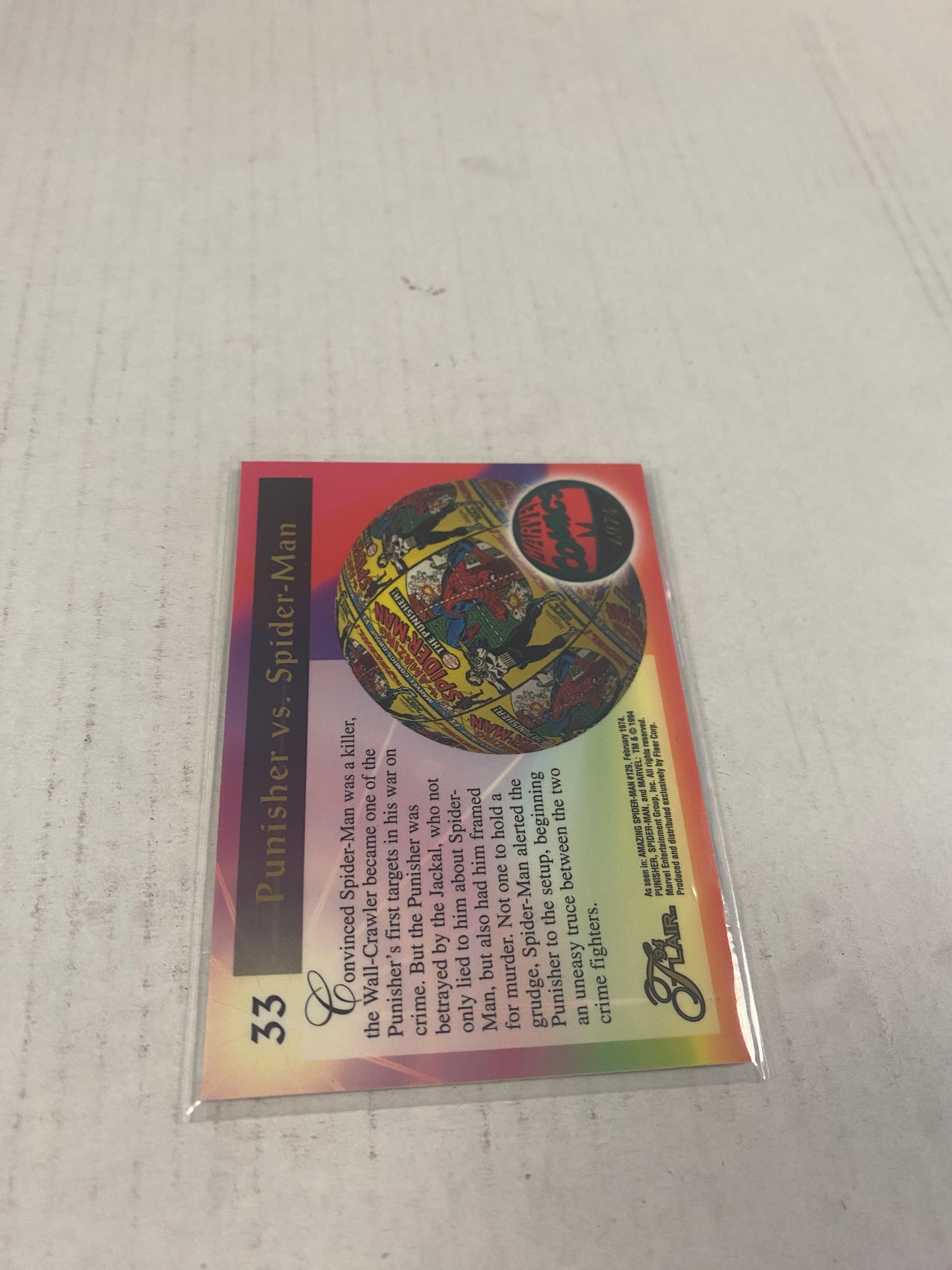 MARVEL FLAIR 1994 PUNISHER VS SPIDER-MAN GREAT CONDITION