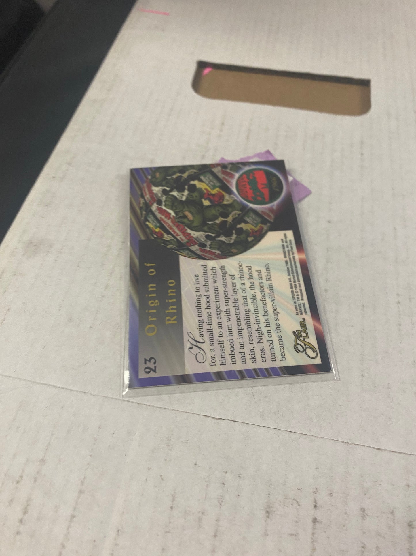 MARVEL FLAIR 94 VS RHINO GREAT CONDITION