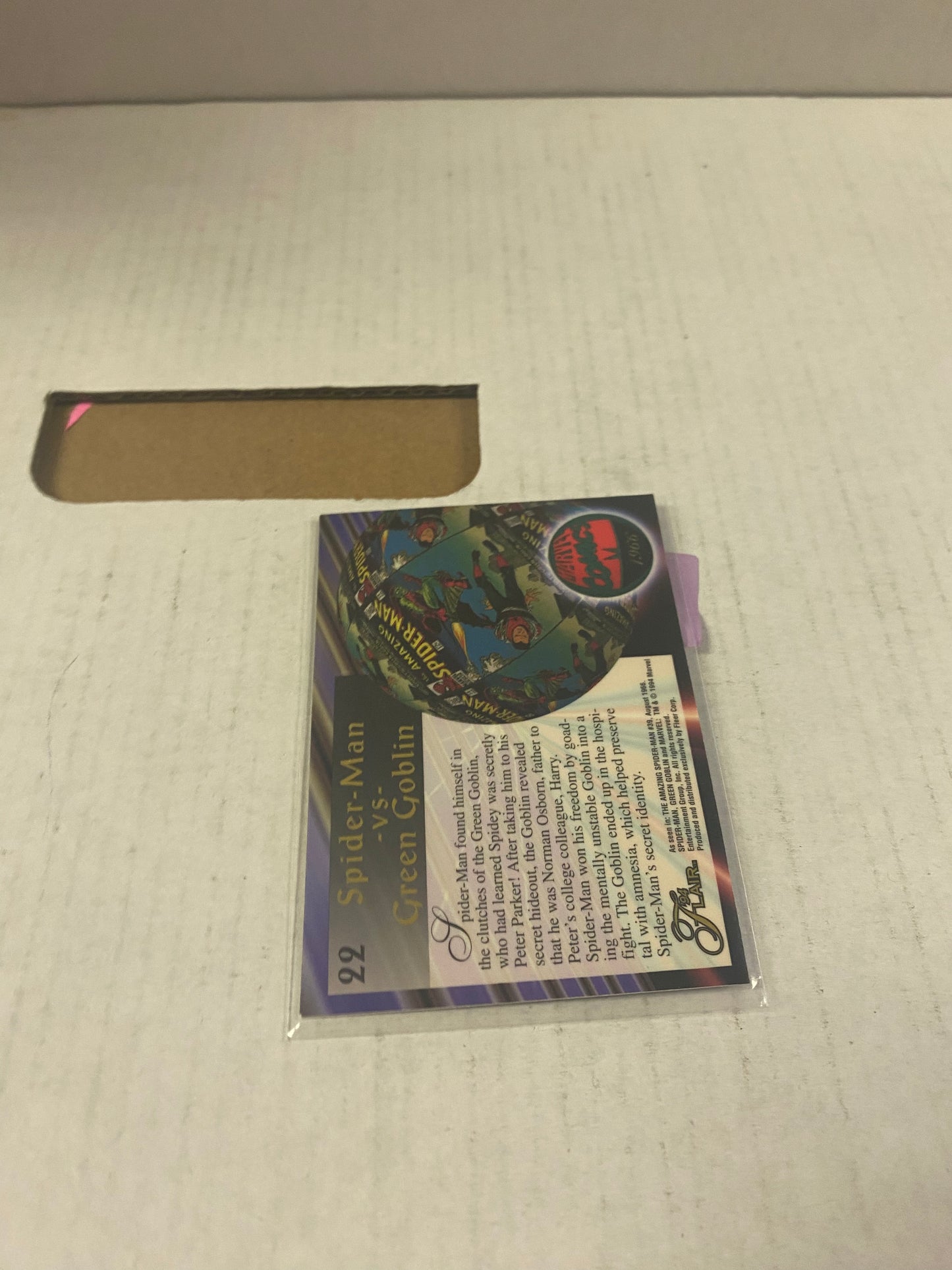 MARVEL FLAIR 1994 VS THE GREEN GOBLIN GREAT CONDITION