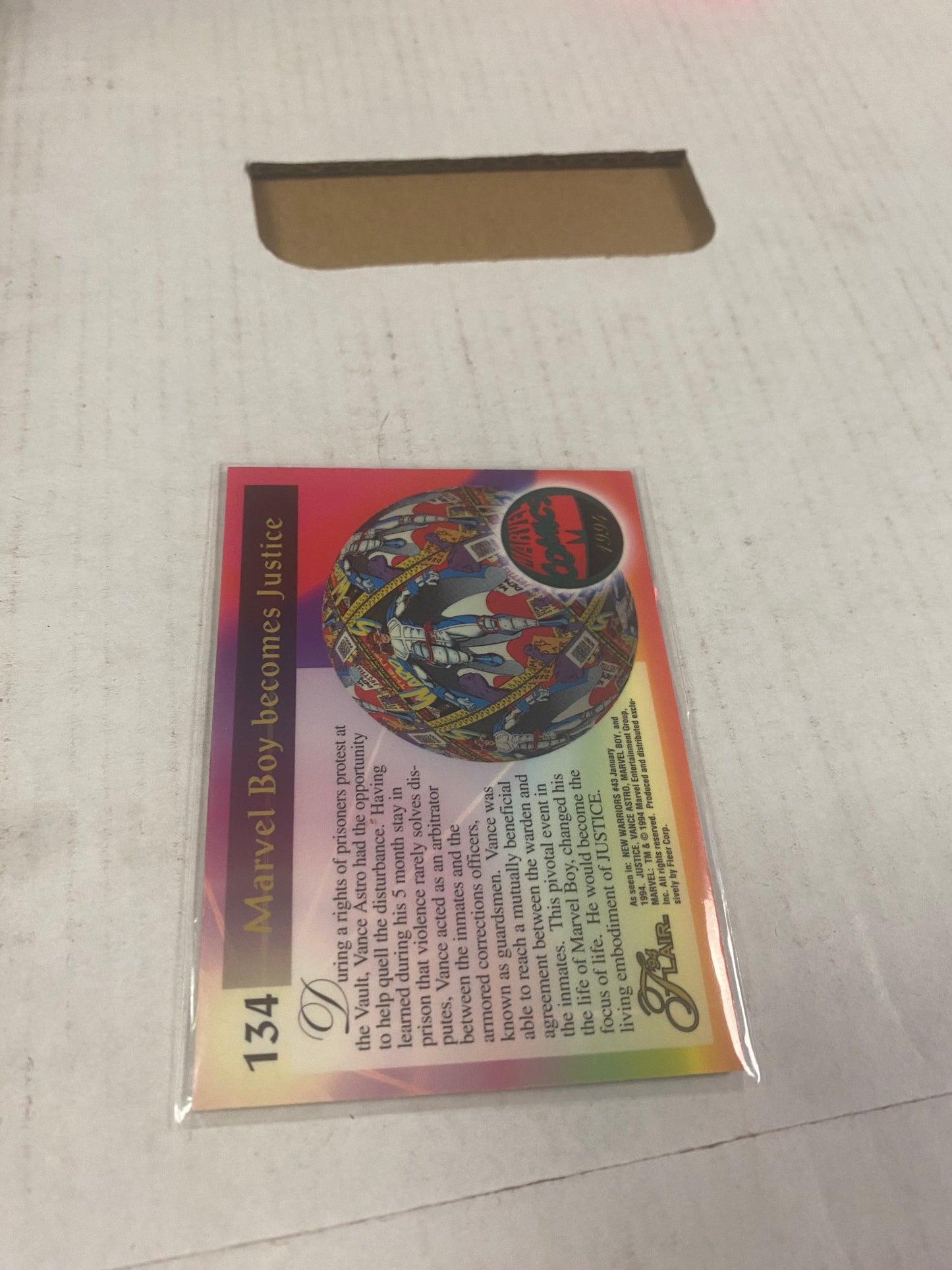 MARVEL FLAIR 94 JUSTICE DECENT CONDITION