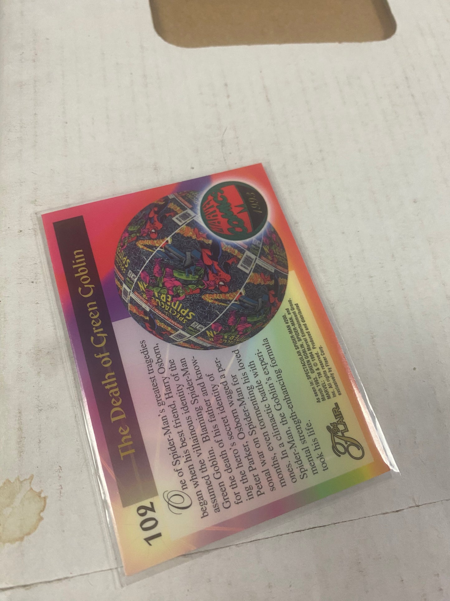 MARVEL FLAIR 94 GREEN GOBLIN GREAT CONDITION
