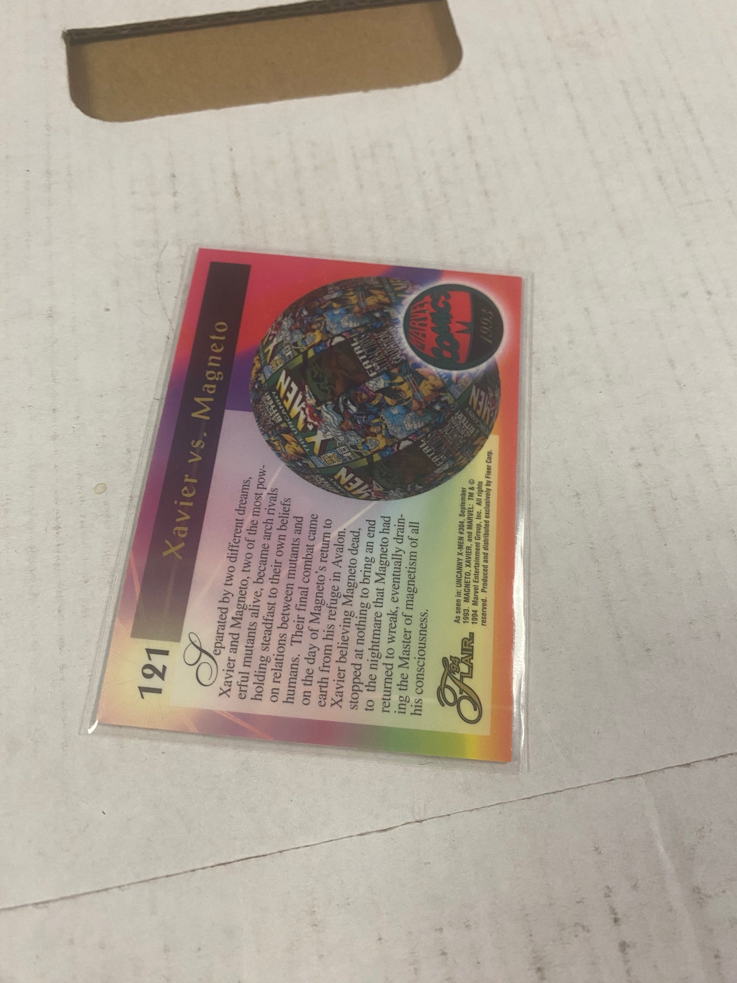 MARVEL FLAIR 94 XAVIER VS MAGNETO DECENT CONDITION