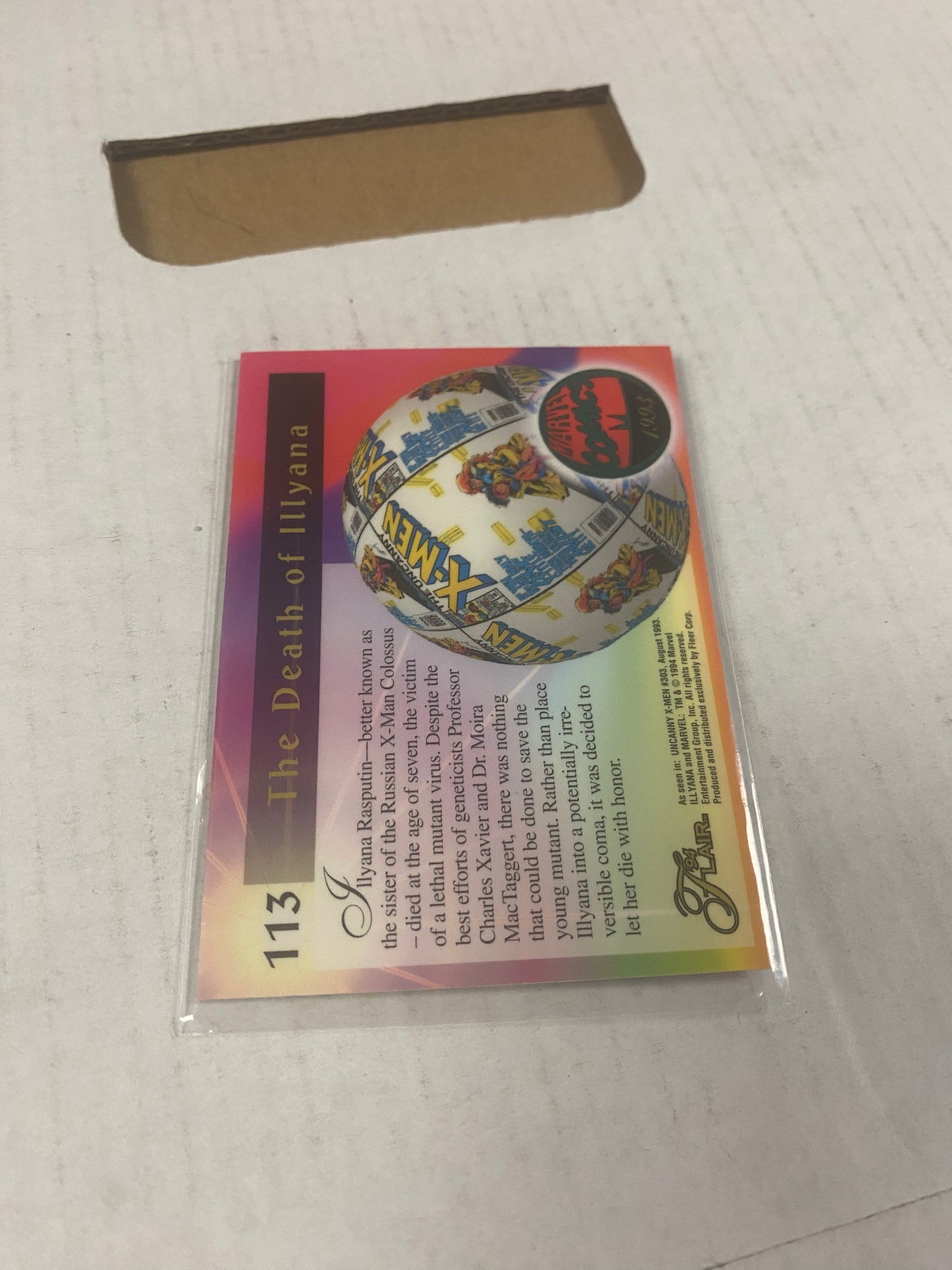 MARVEL FLAIR 94 DEATH OF ILLYANA OKAY CONDITION
