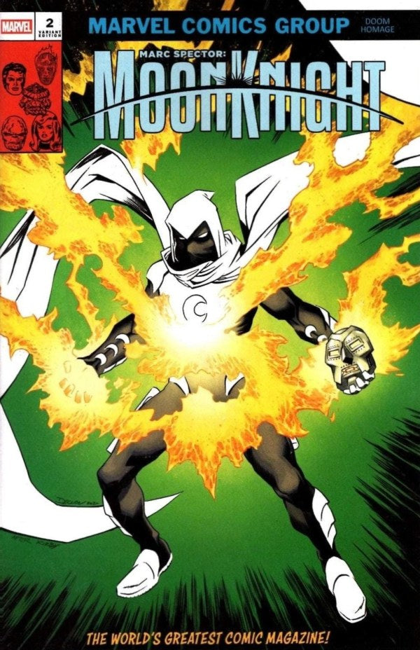 MARVEL COMICS MARC SPECTOR: MOON KNIGHT #2 DECLAN SHALVEY DOOM HOMAGE VARIANT