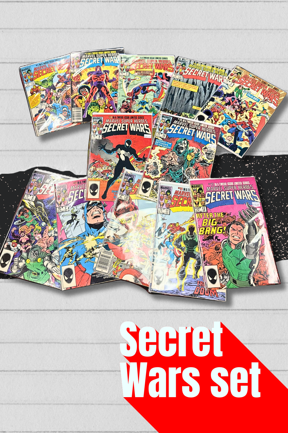 MARVEL COMICS SECRET WARS #1-12 Lot MULTIPLE KEYS 1st black suit INCLUDED! Rare! Grail!