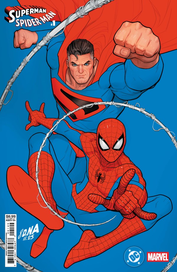 DC COMICS DC MARVEL SUPERMAN SPIDER-MAN #1 (ONE SHOT) CVR Q DAVID NAKAYAMA KINGDOM COME SUPERMAN & SPIDER-MAN CARD STOCK VAR
