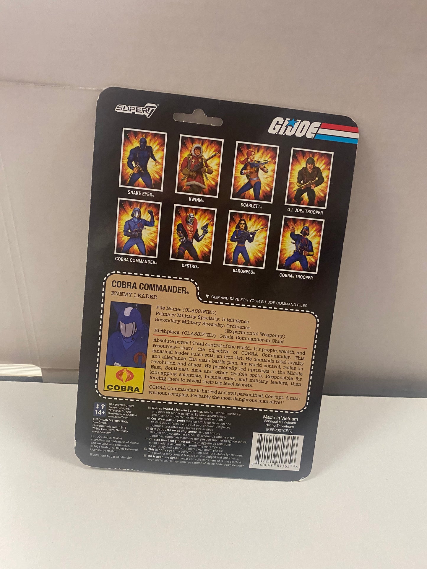 SUPER 7 GI JOE COBRA COMMANDER REACTION FIGURES (2021)