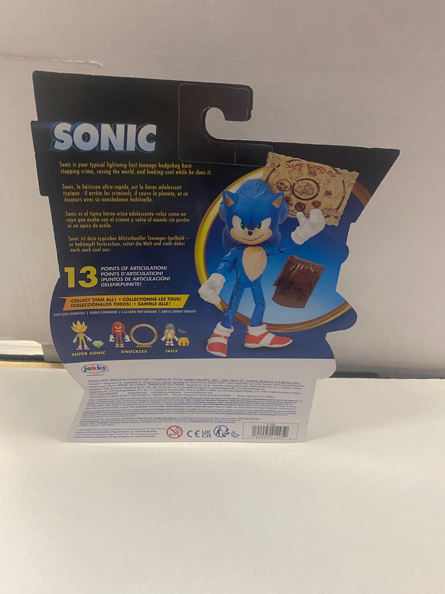 JAKKS PACIFIC SONIC 2 SONIC WITH MAP AND RING POUCH (2022)