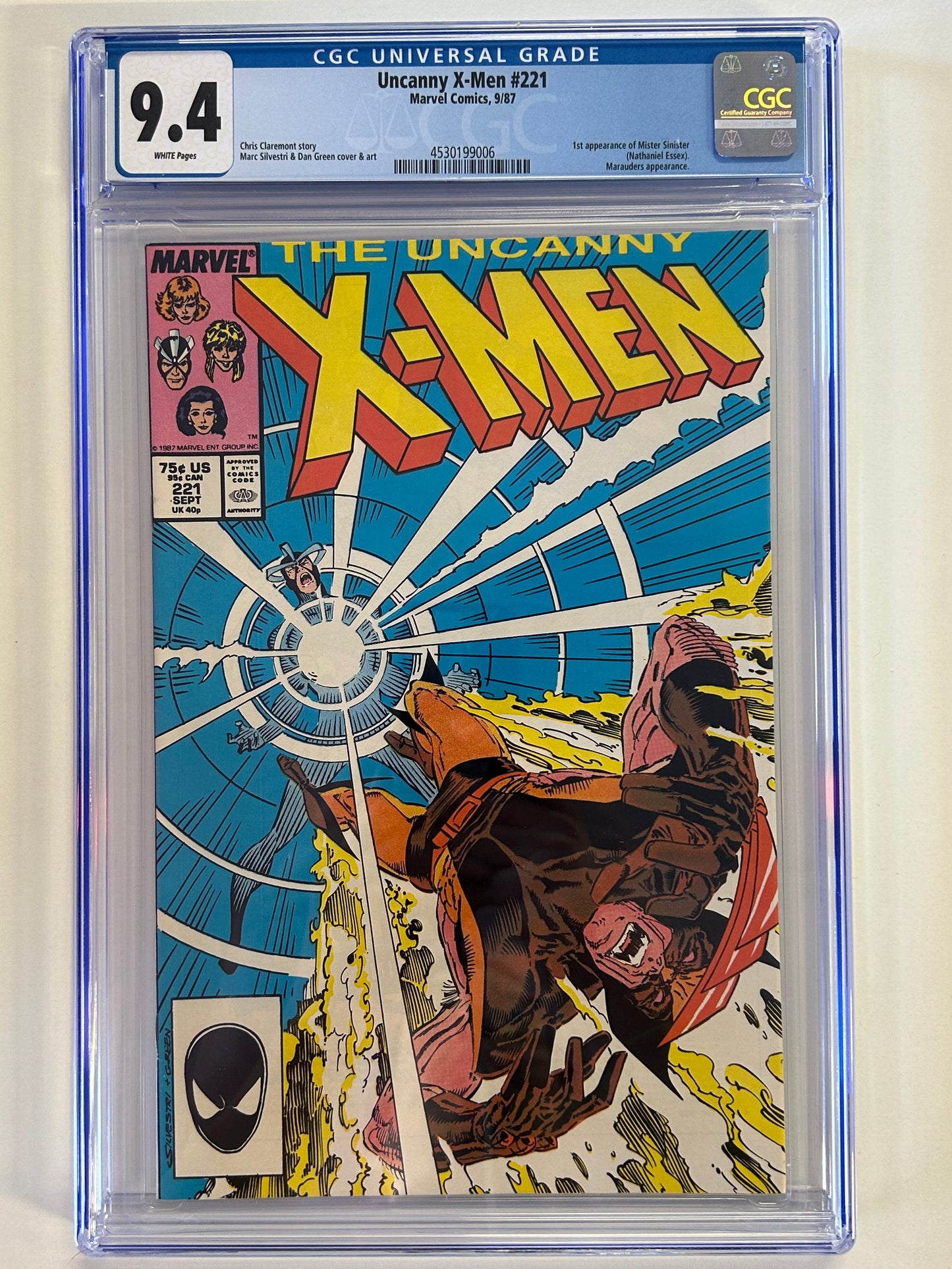 MARVEL COMICS UNCANNY X-MEN #221 CGC 9.4 WP