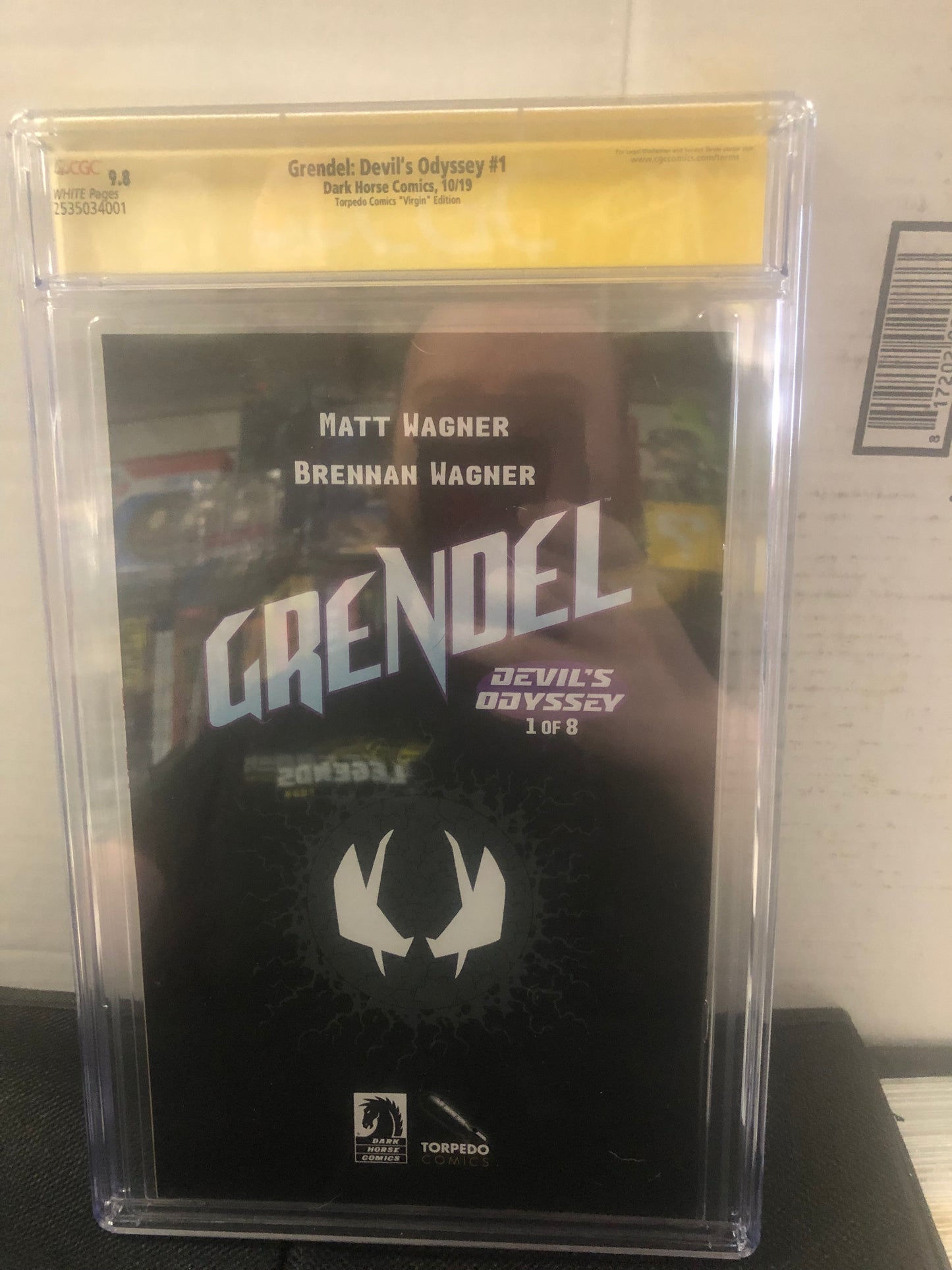 DARK HORSE COMICS GRENDEL: DEVIL’S ODYSSEY #1 (2019), TORPEDO VIRGIN VARIANT, SIGNED W/ SKETCHED BY MATT WAGNER, SS CGC 9.8, WP