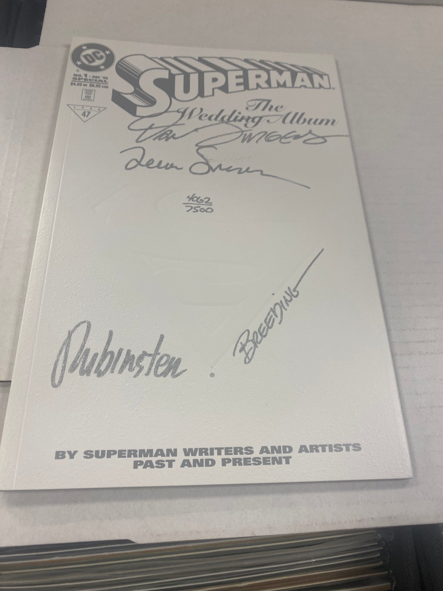 DC COMICS SUPERMAN THE WEDDING ALBUM #1 (1996) SIGNED BY DAN JURGANS, RUBINSTEIN AND BREEDING WITH COA