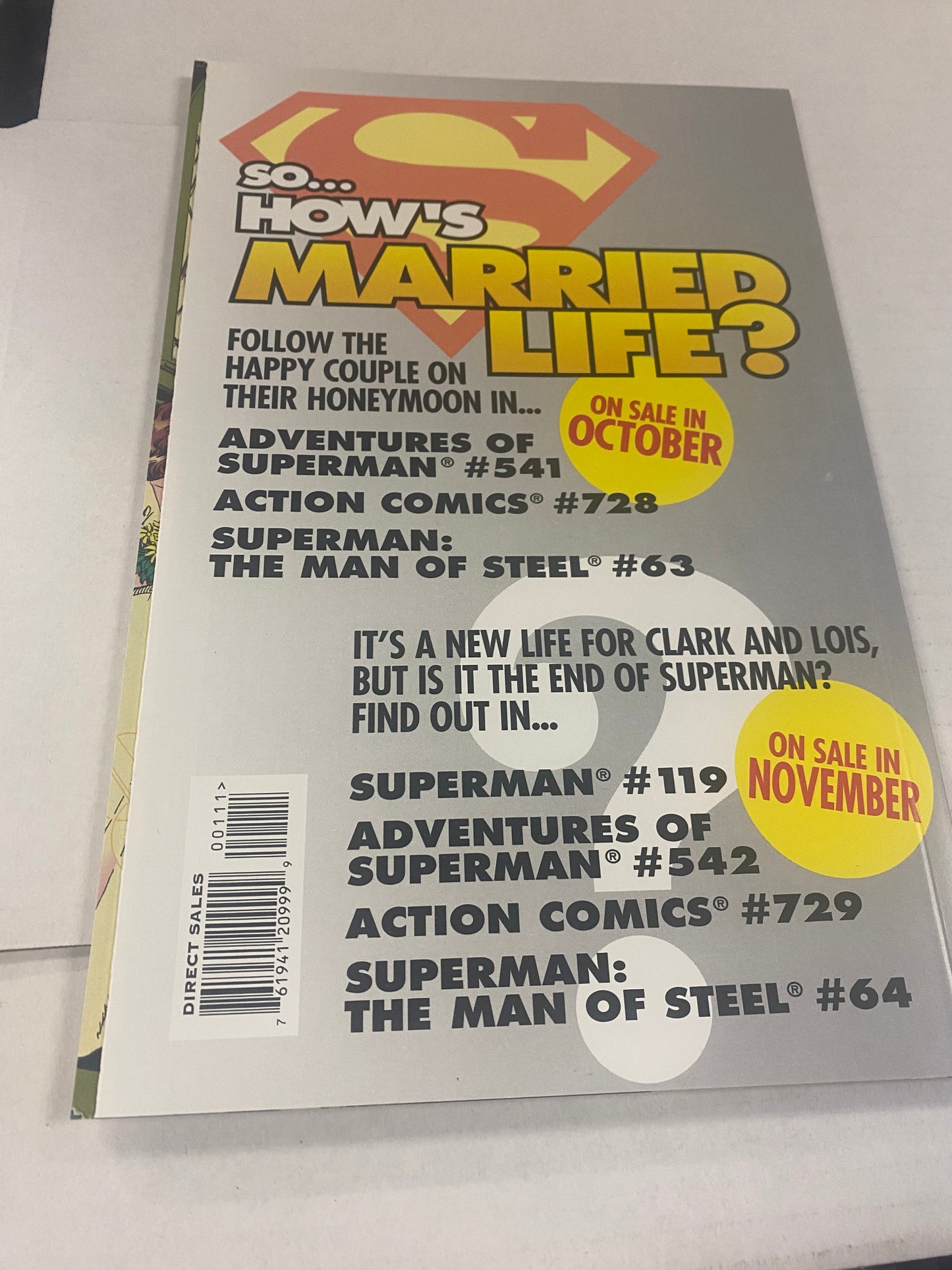 DC COMICS SUPERMAN THE WEDDING ALBUM #1 (1996) SIGNED BY DAN JURGANS, RUBINSTEIN AND BREEDING WITH COA