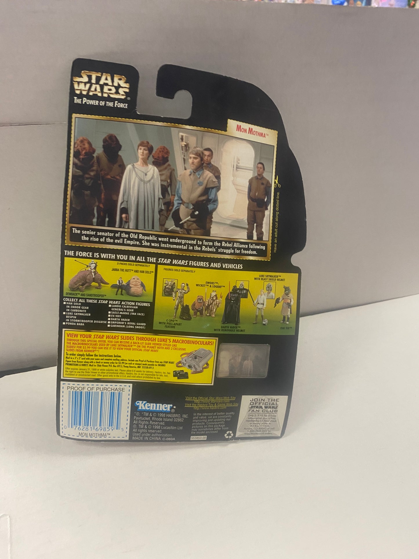 KENNER THE POWER OF THE FORCE (1998) MON MOTHMA WITH FREEZE FRAME SLIDE