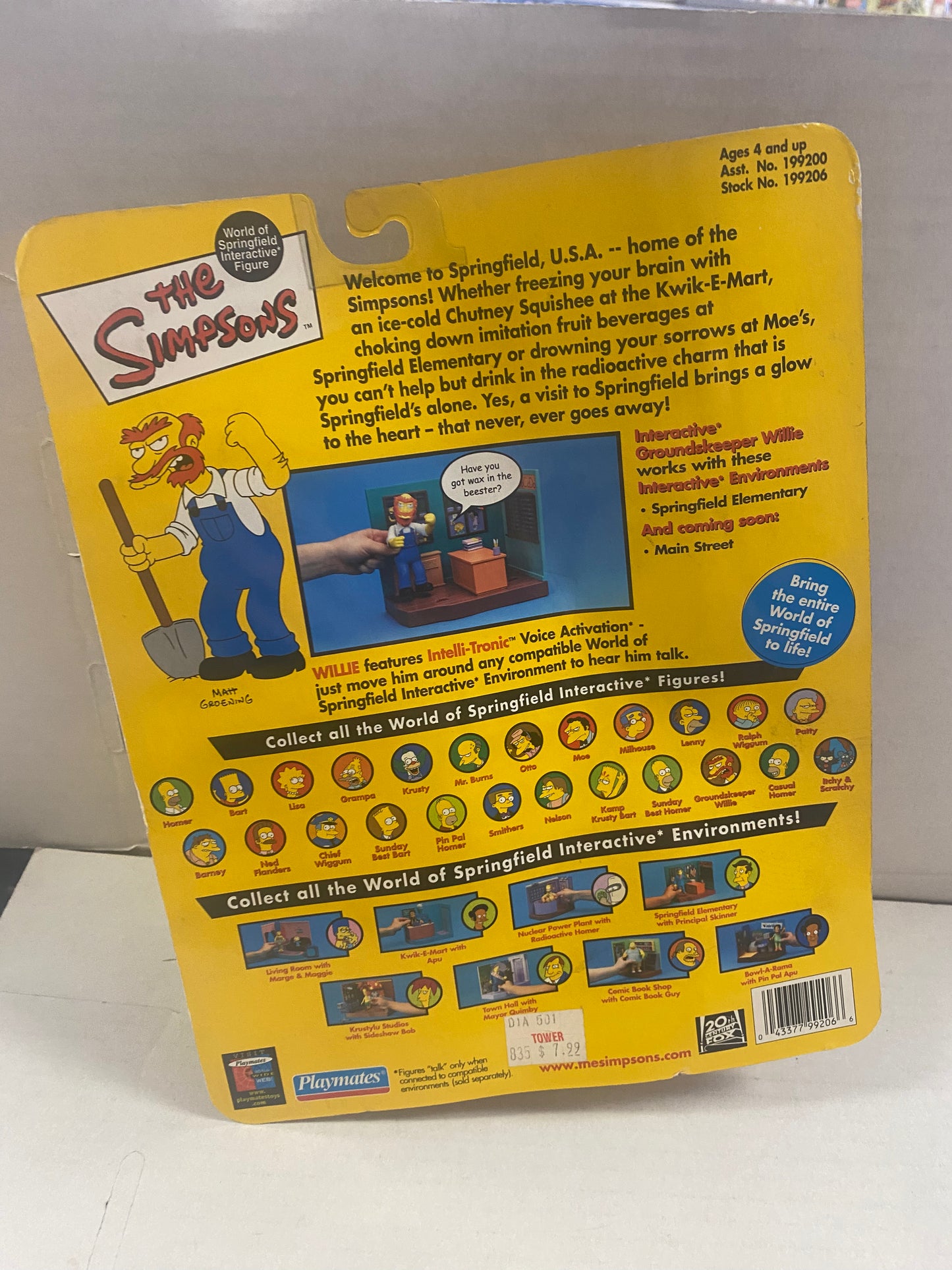 PLAYMATES THE SIMPSONS SERIES 4 GROUNDSKEEPER WILLIE ACTION FIGURE