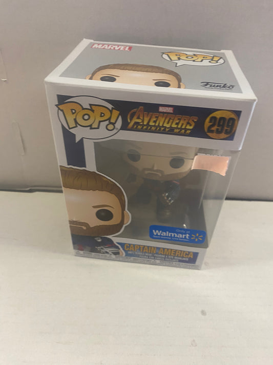 FUNKO POP AVENGERS INFINITY WAR #299 CAPTAIN AMERICA WALMART EXCLUSIVE