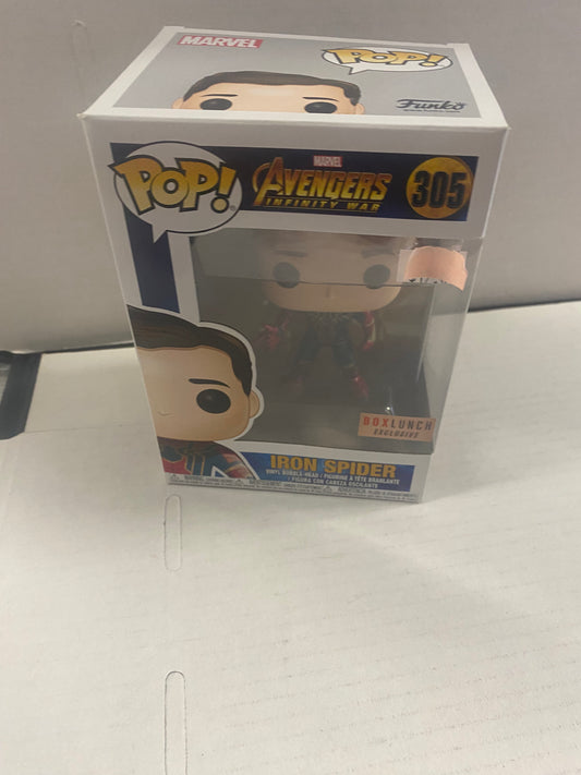 FUNKO POP AVENGERS INFINITY WAR # 305 IRON SPIDER BOX LUNCH EXCLUSIVE