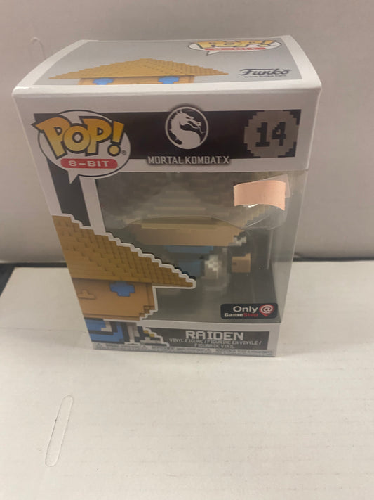 FUNKO POP 8 BIT MORTAL KOMBAT X #14 RAIDEN GAMESTOP EXCLUSIVE