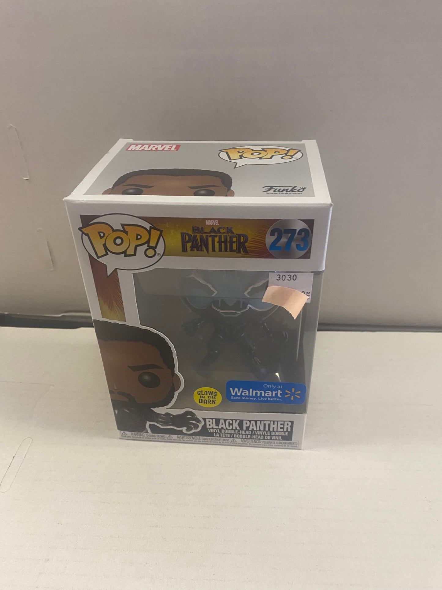 FUNKO POP BLACK PANTHER #273 BLACK PANTHER GLOW IN THE DARK WALMART EXCLUSIVE