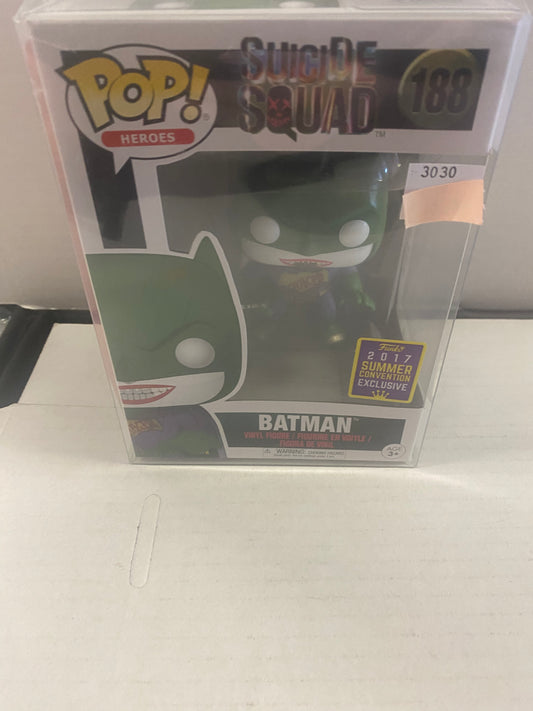 FUNKO POP HEROES SUICIDE SQUAD #188 BATMAN 2017 SUMMER CONVENTION EXCLUSIVE