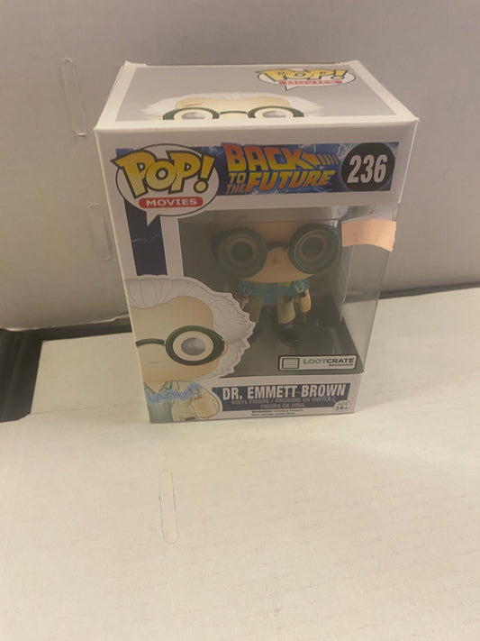 FUNKO POP MOVIES BACK TO THE FUTURE #236 DR EMMETT BROWN LOOTCRATE EXCLUSIVE