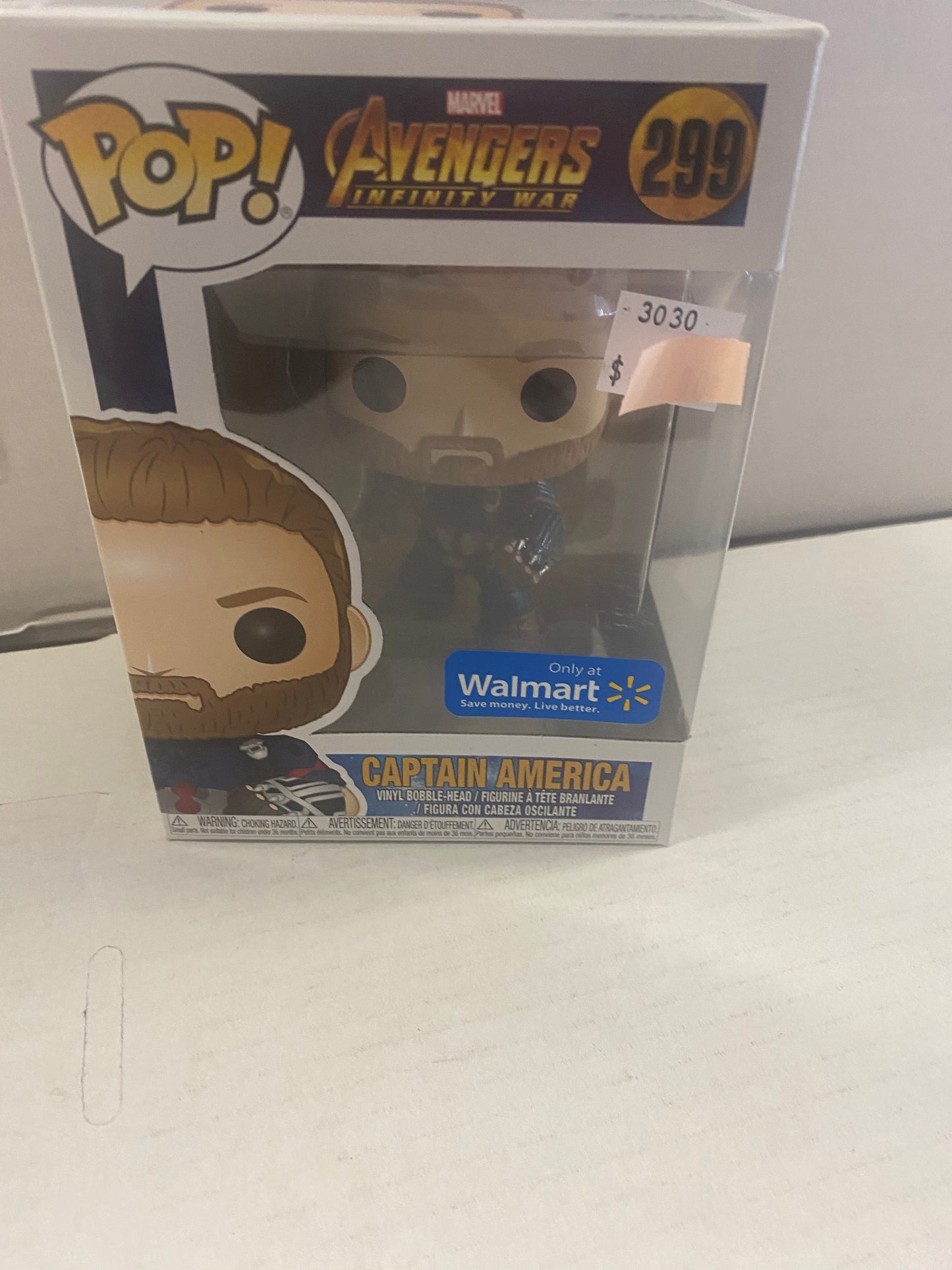 FUNKO POP AVENGERS INFINITY WAR #299 CAPTAIN AMERICA WALMART EXCLUSIVE