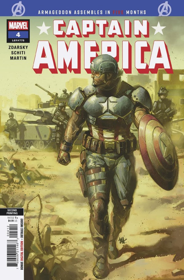 MARVEL COMICS CAPTAIN AMERICA #4 BEN HARVEY 2ND PRINTING VARIANT