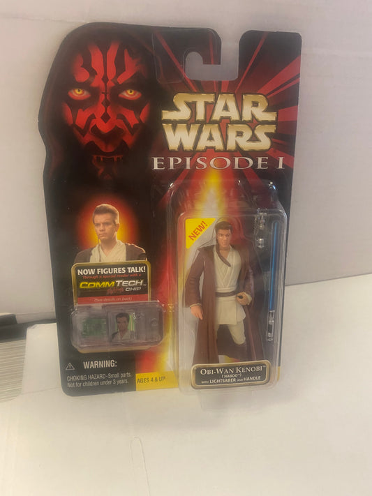 HASBRO STAR WARS EPISODE 1 OBI-WAN KENOBI WITH LIGHTSABER AND HANDLE(1999)
