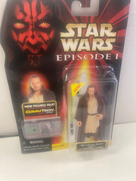 HASBRO STAR WARS EPISODE 1 QUI-GON JINN NABOO WITH LIGHTSABER AND HANDLE (1999)