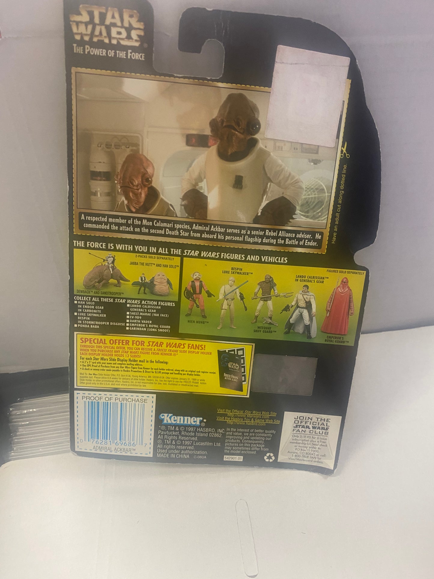 KENNER STAR WARS THE POWER OF THE FORCE ADMIRAL ACKBAR (1997)
