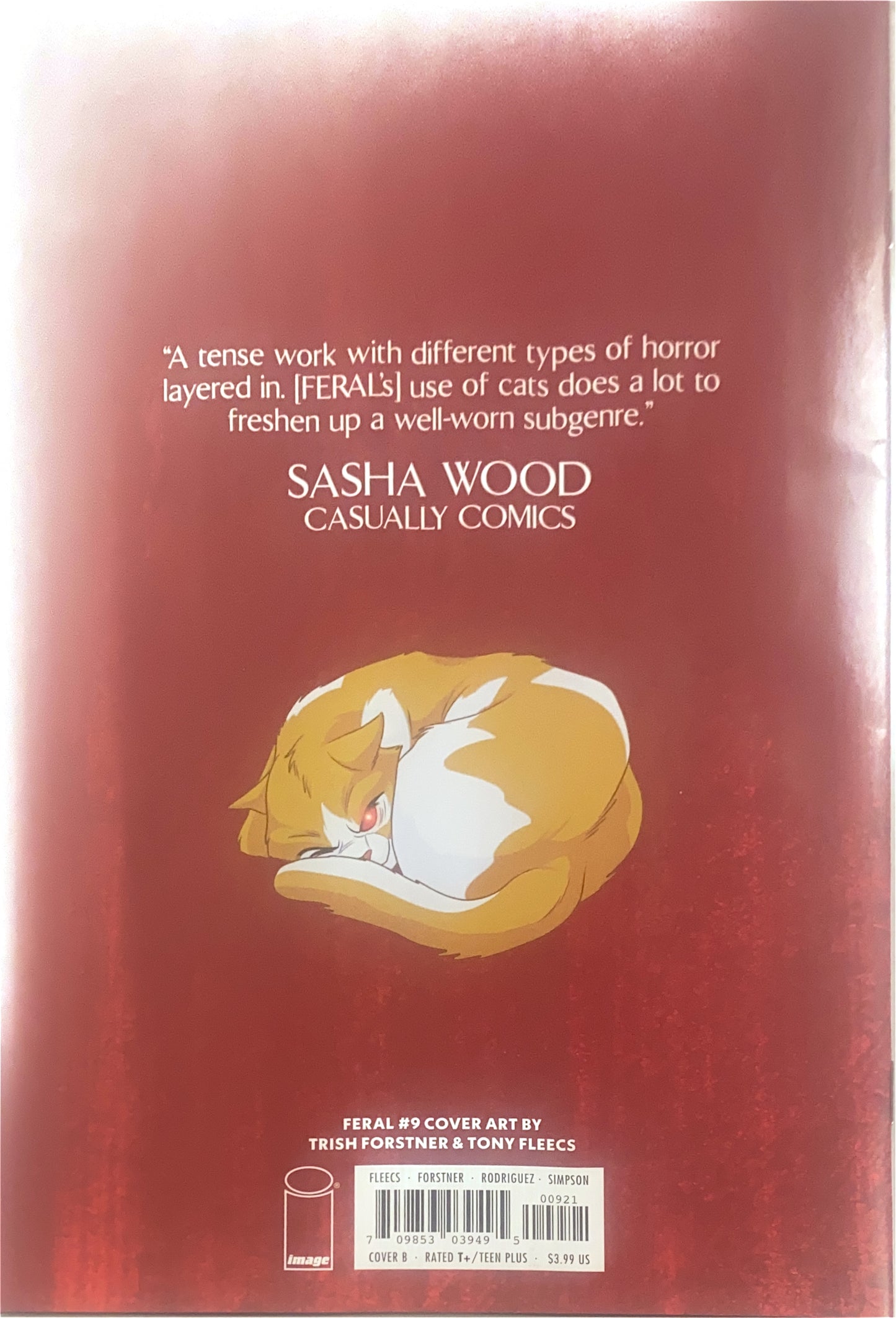 IMAGE COMICS FERAL # 9 COVER B