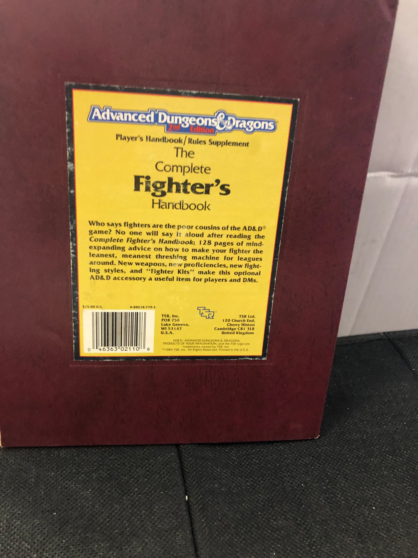 TSR ADVANCED DUNGEONS AND DRAGONS PLAYERS HANDBOOK 2ND EDITION THE COMPLETE FIGHTERS HANDBOOK (1989)