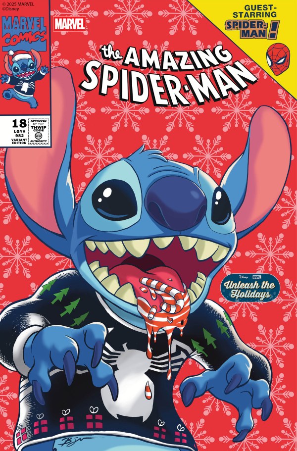 MARVEL COMICS AMAZING SPIDER-MAN #18 BEN SU DISNEY STITCH UNLEASH THE HOLIDAYS VARIANT