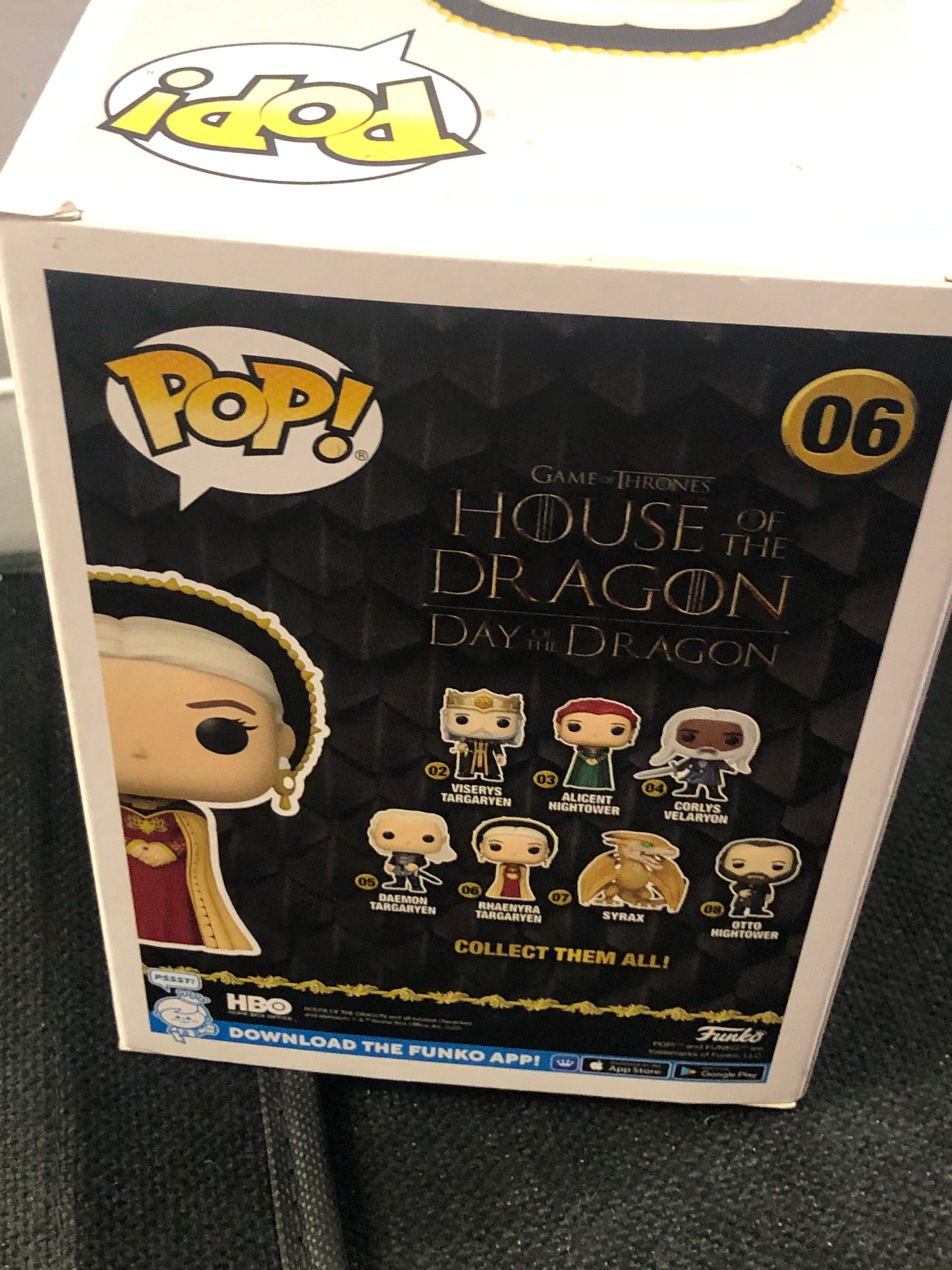 FUNKO POP HOUSE OF DRAGON DAY OF THE DRAGON #06 RHAENYRA TARGARYEN POOR CONDITION TEAR ON BOX AND LOOSE  PLASTIC ON FRONT OF BOX
