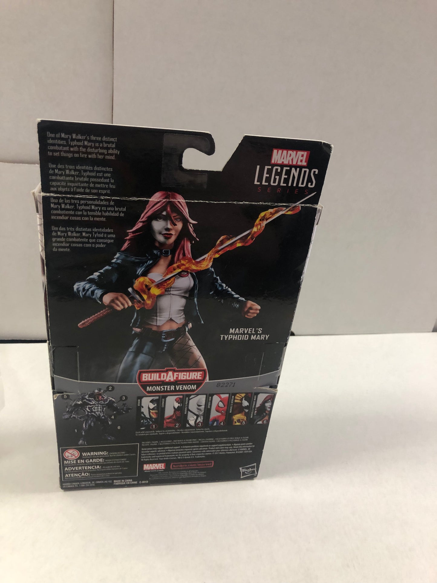 MARVEL LEGENDS SERIES TYHOID MARY MONSTER VENOM BUILD A FIGURE GOOD CONDITION BEND ON BACK OF BOX