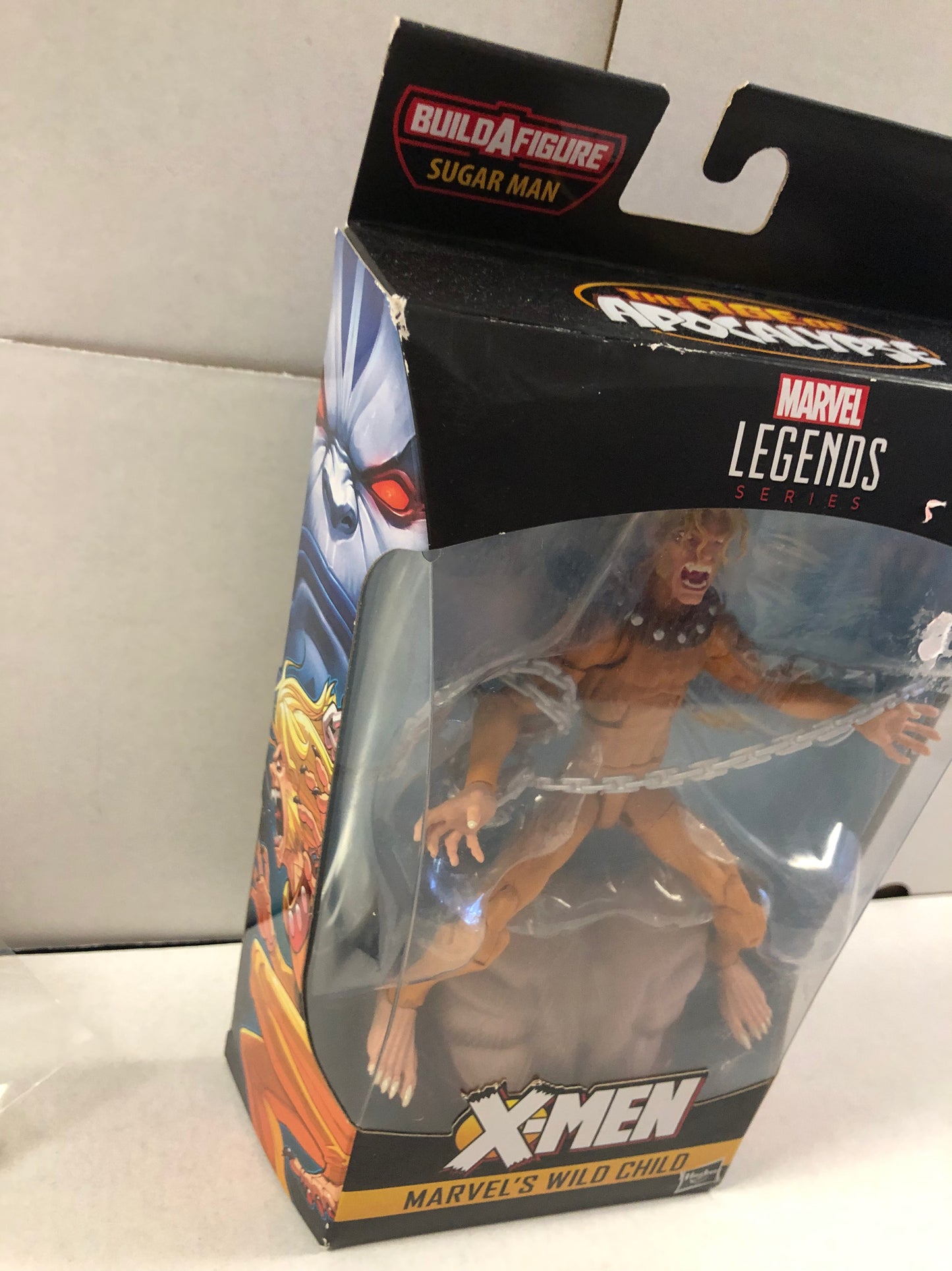 MARVEL LEGENDS SERIES X-MEN MARVELS WILD CHILD SUGAR MAN BUILD A FIGURE GOOD CONDITION SMALL TEAR ON SIDE OF BOX