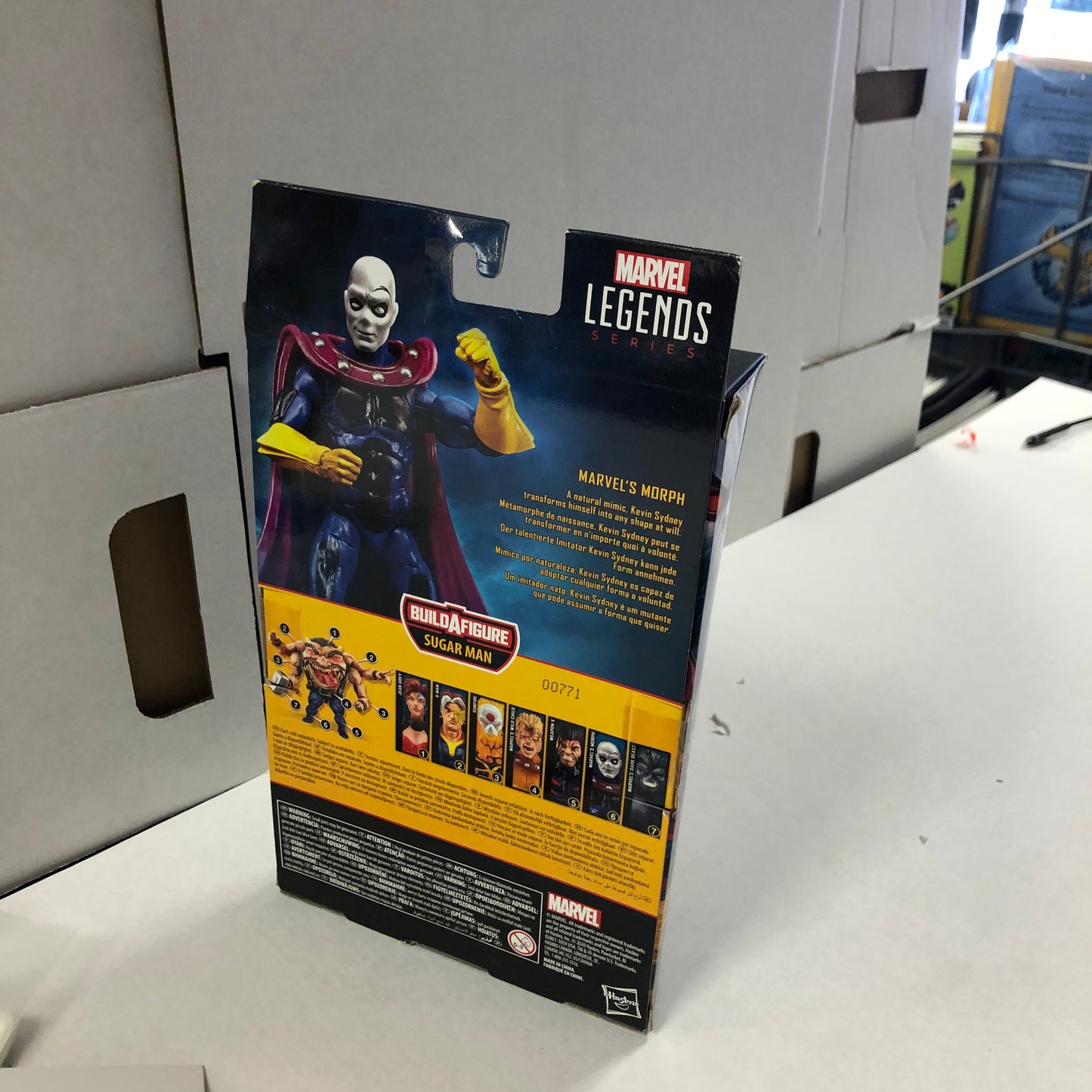MARVEL LEGENDS SERIES X-MEN MARVELS MORPH SUGAR MAN BUILD A FIGURE GOOD CONDITION SMALL TEAR ON FRONT OF BOX