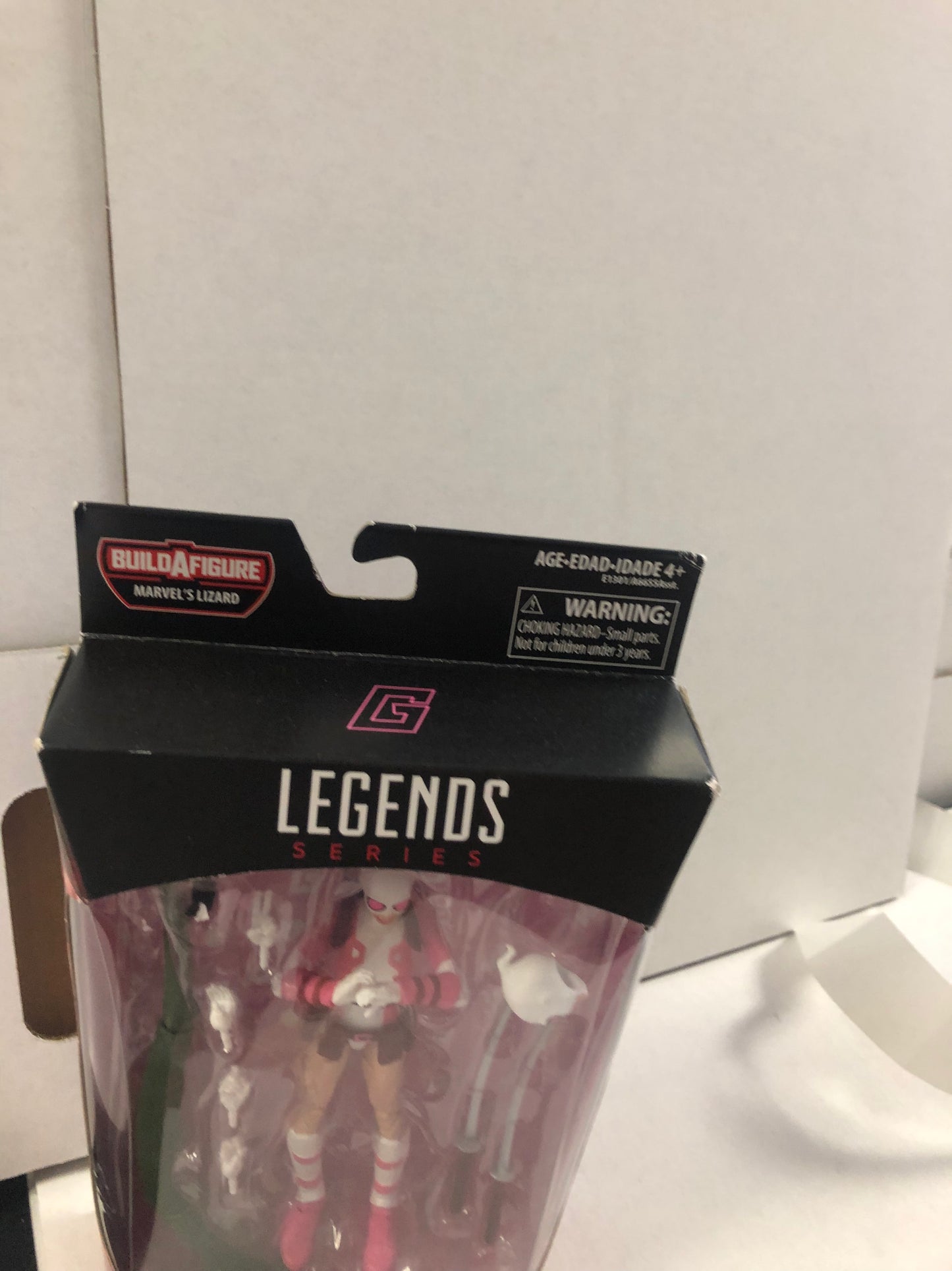 MARVEL LEGENDS SERIES THE UNBELIEVABLE GWENPOOL MARVELS LIZARD BUILD A FIGURE GOOD CONDITION BEND ON BACK OF BOX