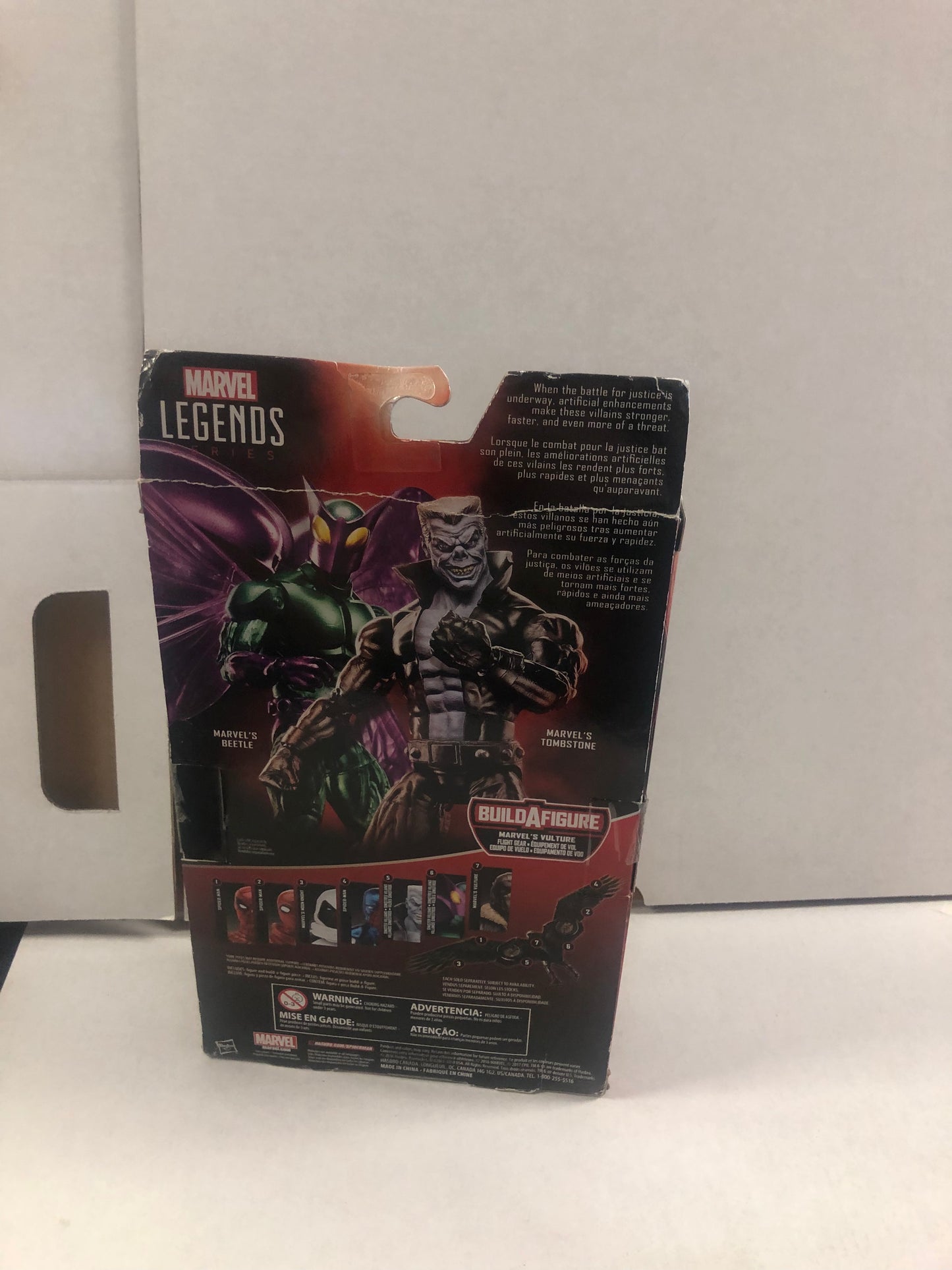 MARVEL LEGENDS SERIES SPIDER-MAN SINISTER VILLAINS MARVELS VULTURE BUILD A FIGURE GOOD CONDITION BEND ON BACK OF BOX