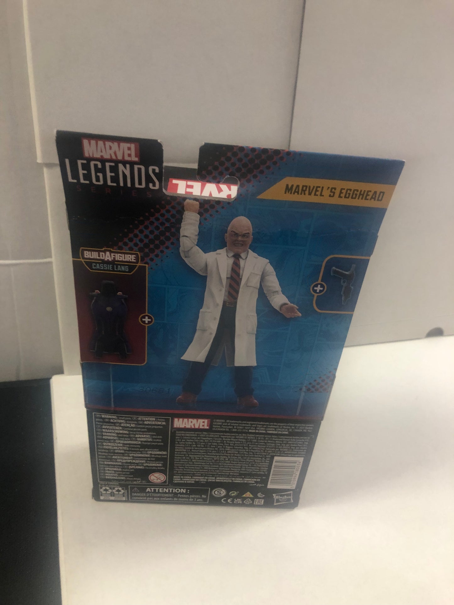 MARVEL LEGENDS SERIES MARVELS EGGHEAD CASSIE LANG BUILD A FIGURE GOOD CONDITION BEND ON BACK OF BOX