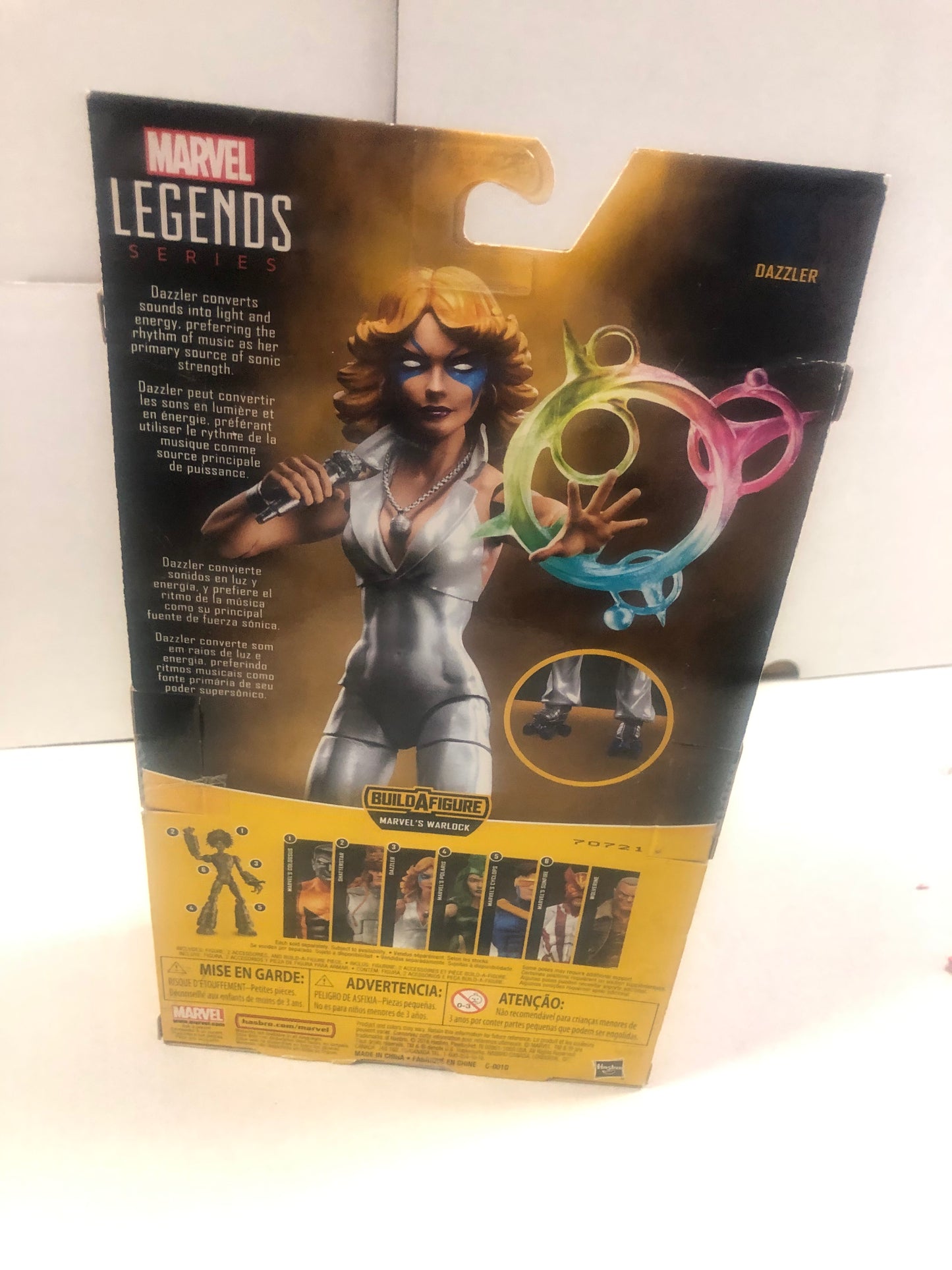 MARVEL LEGENDS SERIES X-MEN DAZZLER MARVELS WARLOCK BUILD A FIGURE GOOD CONDITION SMALL TEAR ON BACK OF BOX