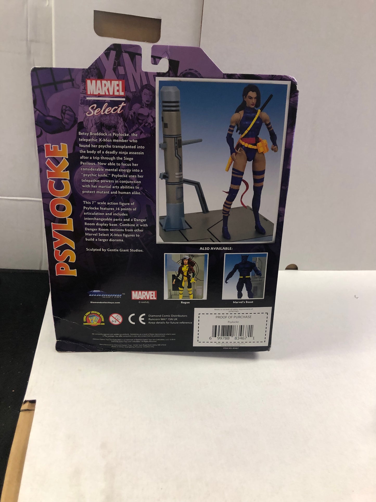 MARVEL SELECT PSYLOCKE OKAY CONDITION BOX DAMAGES ON BOTTOM OF BOX