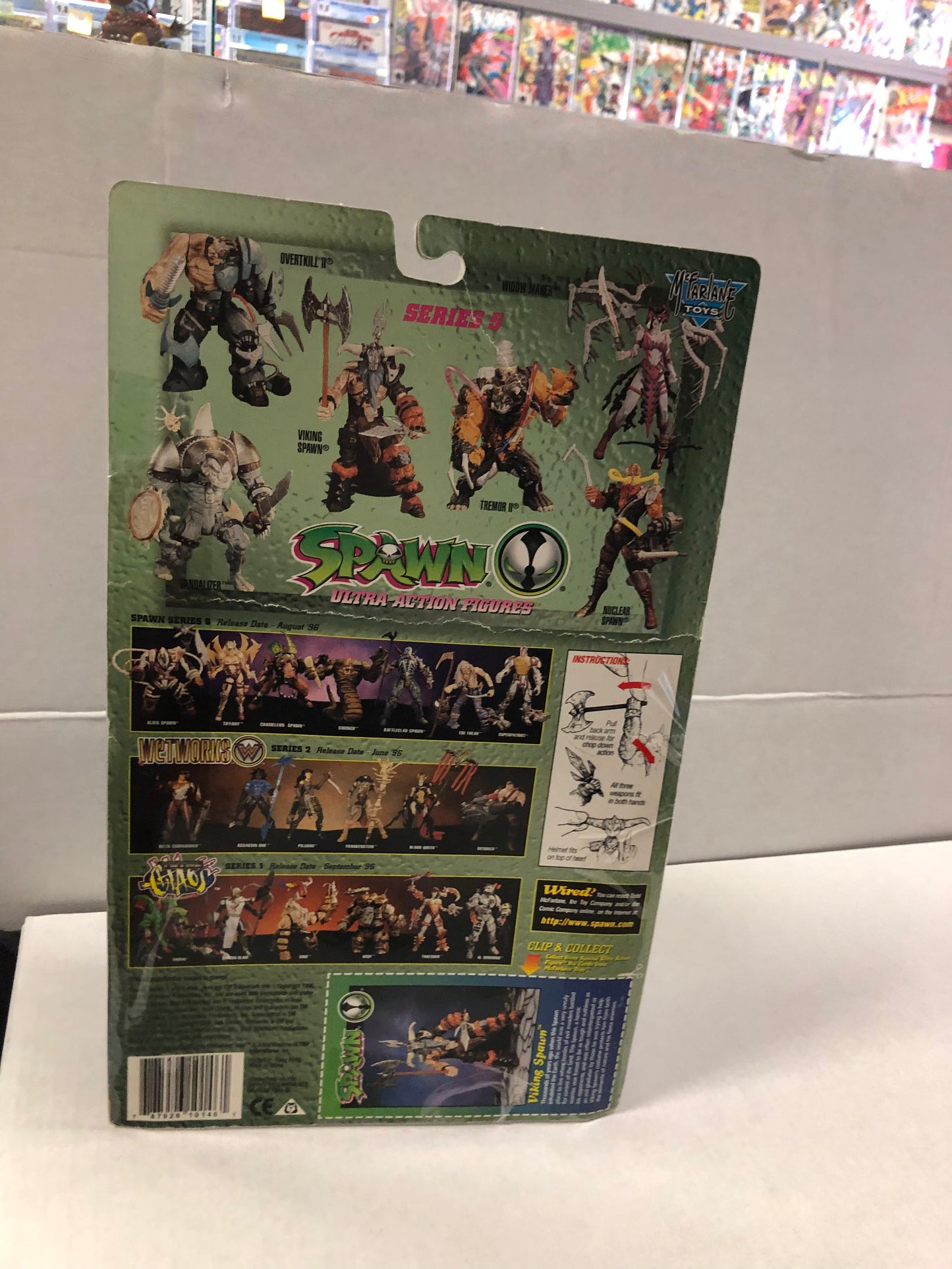MCFARLANE TOYS VIKING SPAWN POOR CONDITION PLASTIC LOOSE ON FRONT TAPED
