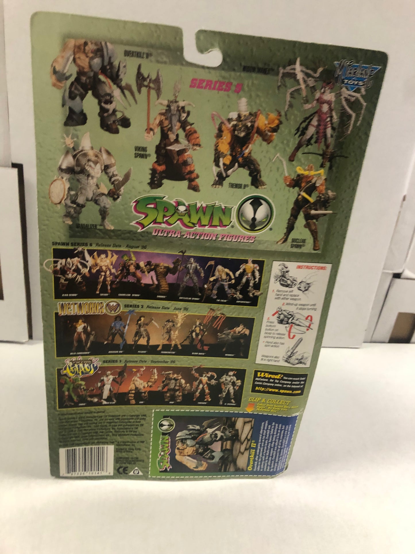 MCFARLANE TOYS SPAWN OVERKILL II GOOD CONDITION PLASTIC LOOSE ON FRONT OF BOX