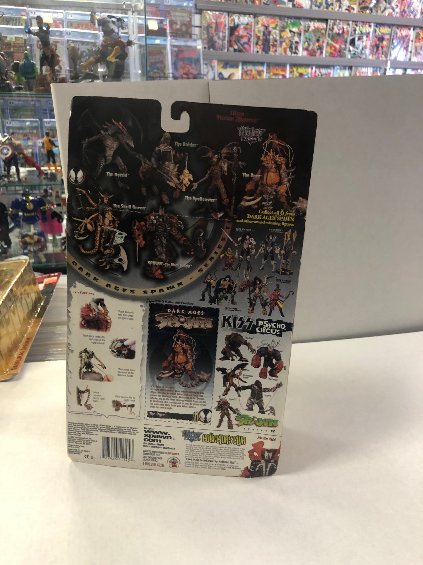 MCFARLANE TOYS DARK AGES SPAWN THE OGRE OKAY CONDITION YELLOWING AND BOX DAMAGE ON FRONT OF BOX