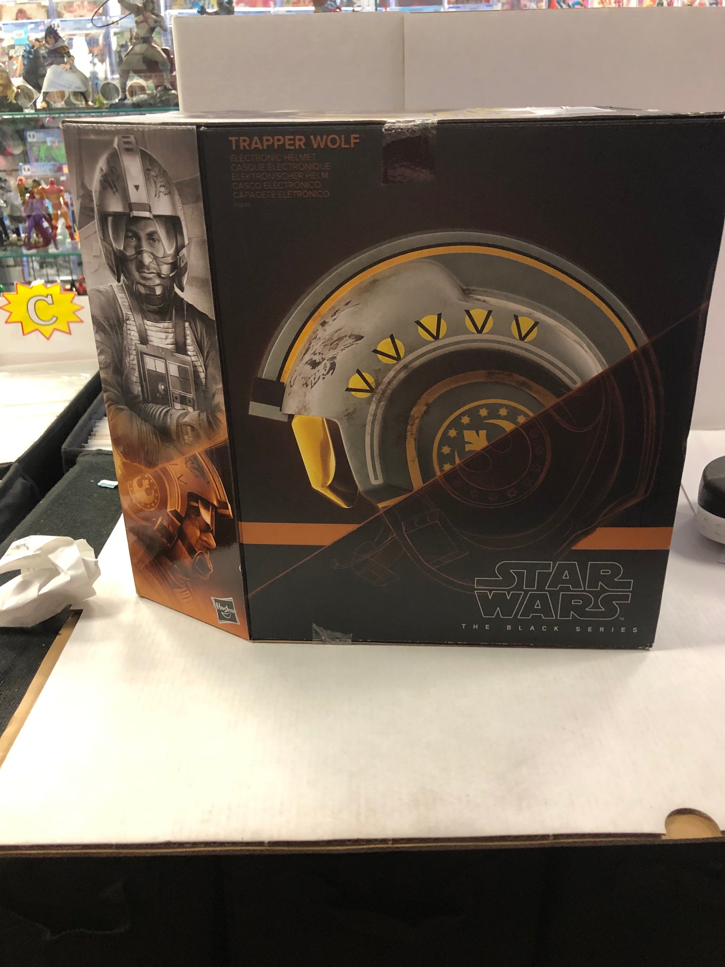 STAR WARS THE BLACK SERIES TRAPPER WOLF ELECTRONIC HELMET OPEN BOX DECENT CONDITION