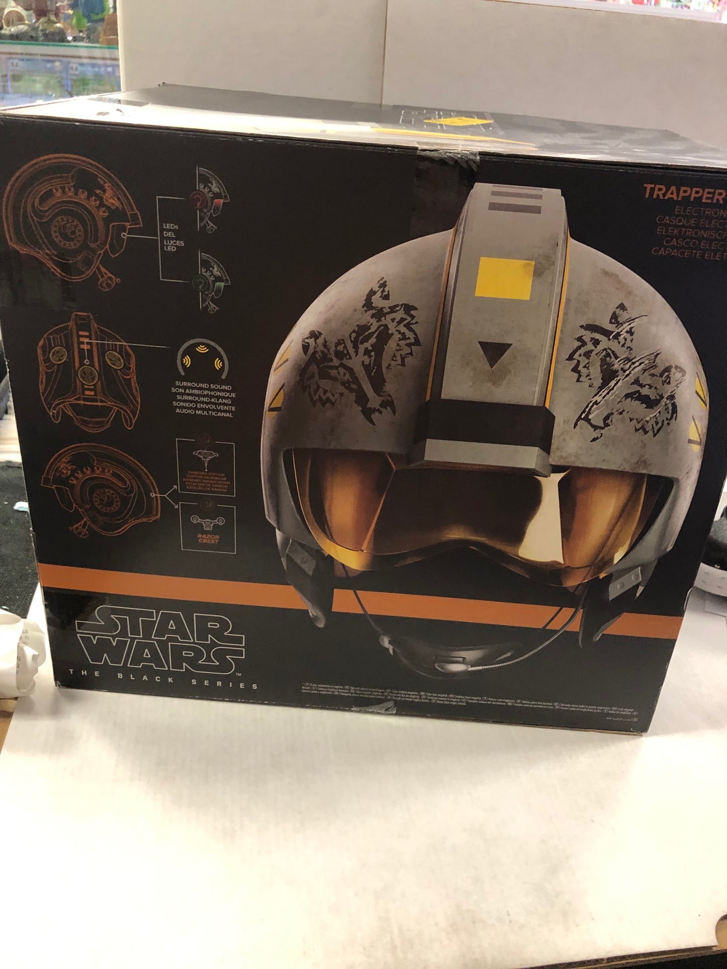 STAR WARS THE BLACK SERIES TRAPPER WOLF ELECTRONIC HELMET OPEN BOX DECENT CONDITION