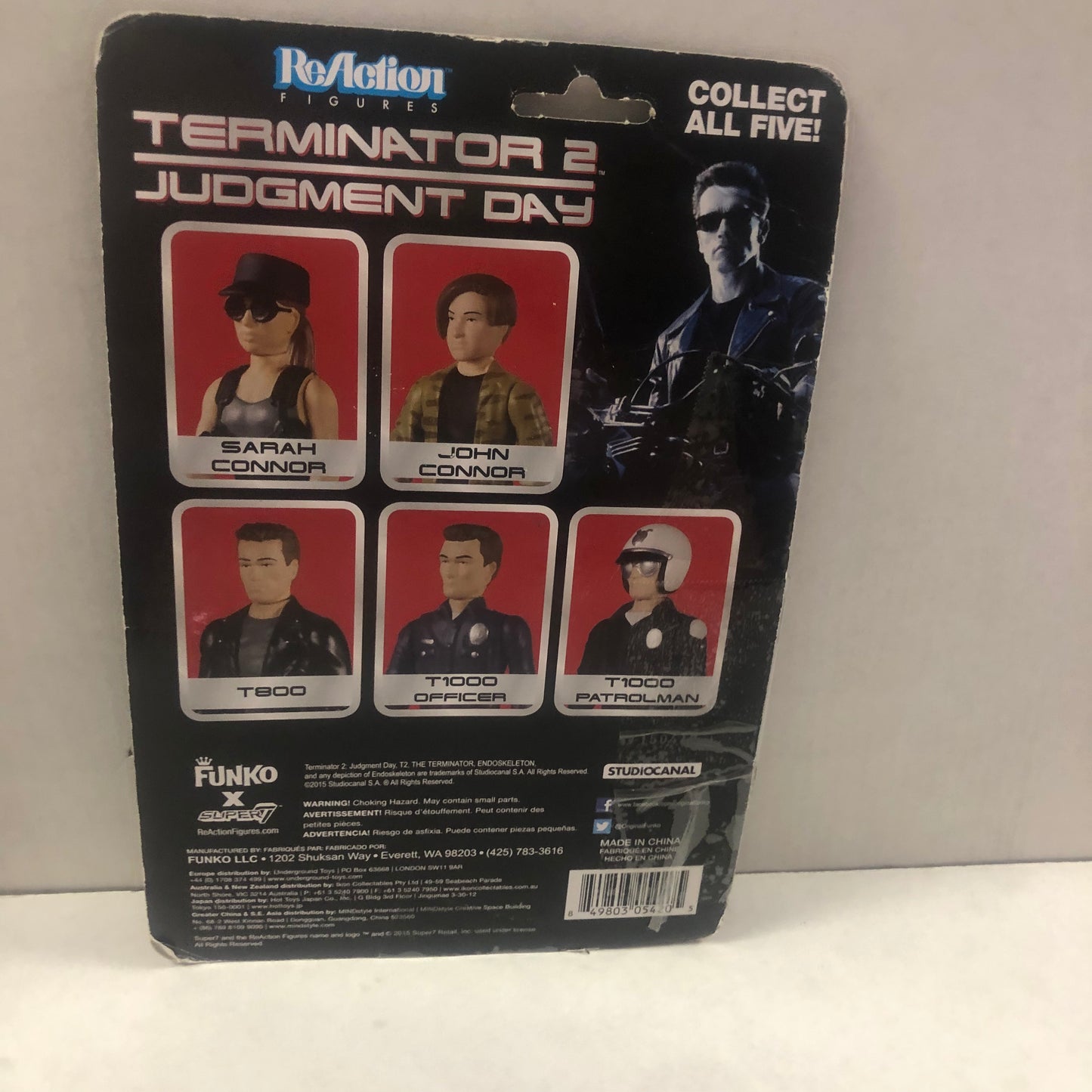 FUNKO REACTION FIGURES TERMINATOR 2 JUDGEMENT DAY POOR CONDITION BOX TAPED PLASTIC LOOSE ON FRONT OF BOX